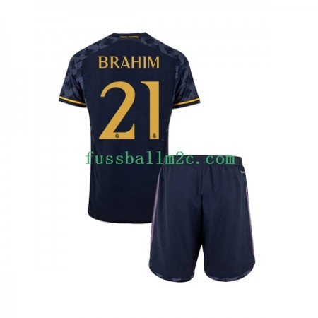 Fußballtrikots Real Madrid Brahim Diaz 21 Kinder Auswärts Trikotsatz 2023-2024